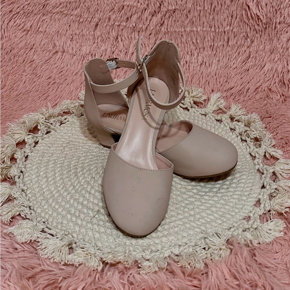 Girls Dress Shoes Closed Toe Chunky High Heels Ankle Strap